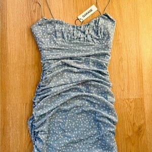 Garage Ashley Blue Ditsy Dress